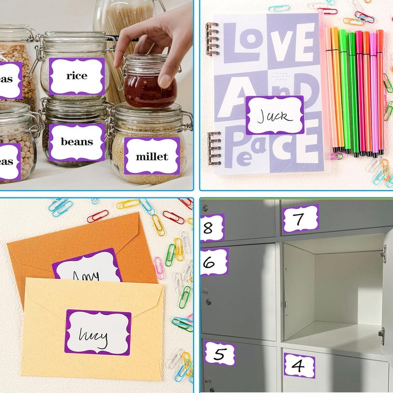 labelon Purple Name Tags,2"x 3" Name Tag Stickers with Purple Border 200 Pcs Adhesive Name Tags Sticker Name Badges Labels for School, Office, Home, Party, Conferences - Image 4